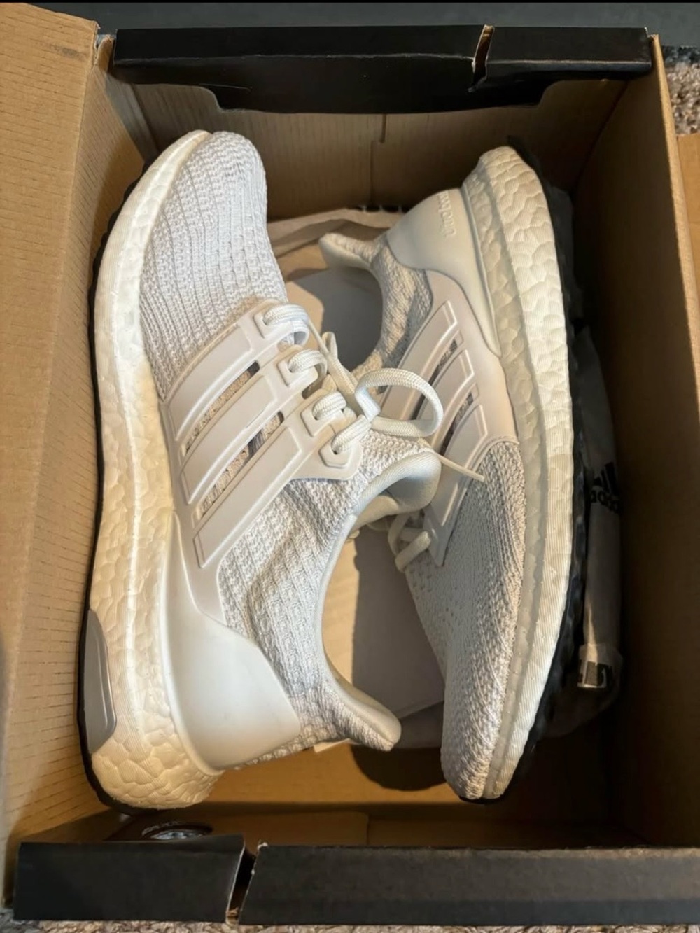 adidas Kids White Knit Running Sneakers